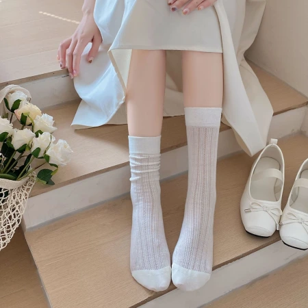 One-piece dropshipping of grey socks for girls, summer thin pure cotton mid-calf socks, Japanese-style girl's mesh breathable ballet style boneless pile socks One-piece dropshipping of grey socks for girls, summer thin pure cotton mid-calf socks, Japanese-style girl's mesh breathable ballet style boneless pile socks